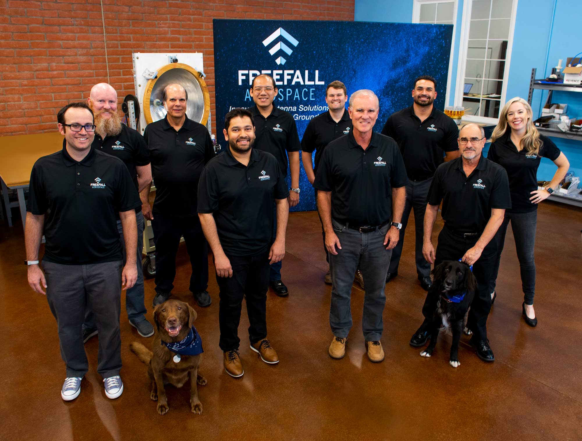 FFA_GroupwDogs_cr FreeFall Aerospace Team Photo in Tucson, Arizona